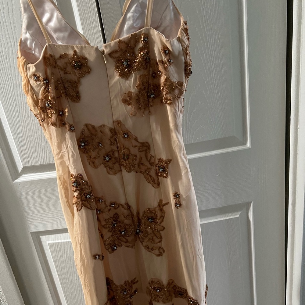 Chiffon cream lace gown - Picture 10 of 11
